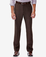 Haggar Mens Classic fit Dress Pants 38 / 30 Brown Solid