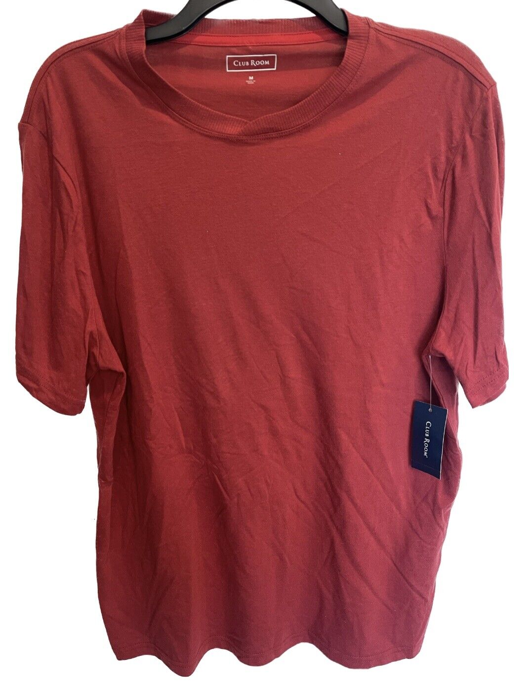 Club Room Mens Chatham Knit Short Sleeve T shirt Red Multiple Large