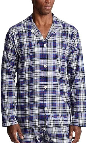 Polo Ralph Lauren Mens Flannel Sleepwear Set Button Shirt Pajama Pants Large