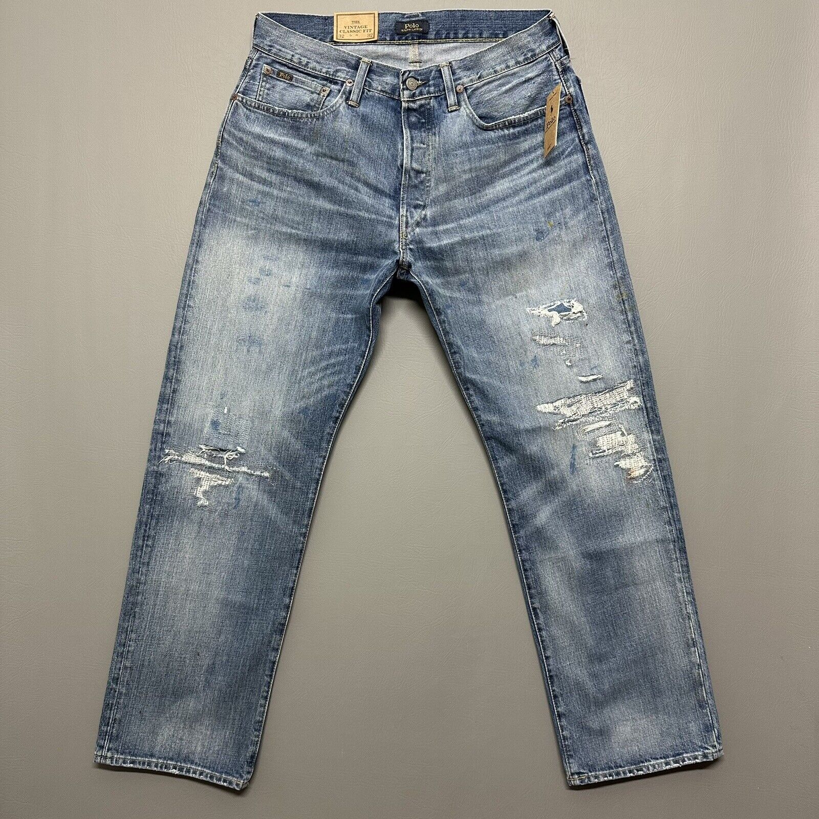 Ralph Lauren Polo Men's Rigid Denim Jeans Surfview Blue 32 x 32