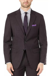 Calvin Klein Mens Wool Blend Skinny Fit Sport Coat Blazer Eggplant Purple 36S