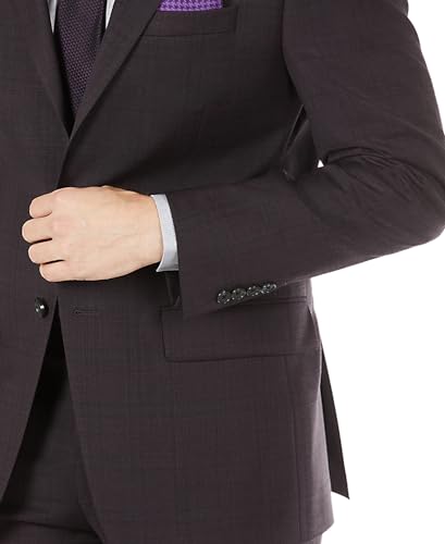 Calvin Klein Mens Wool Blend Skinny Fit Sport Coat Blazer Eggplant Purple 36S