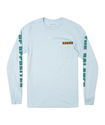 Rvca Mens Regular Fit Long Sleeve Tee Shirt Contract Sky 2Xl