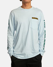 Rvca Mens Regular Fit Long Sleeve Tee Shirt Contract Sky 2Xl