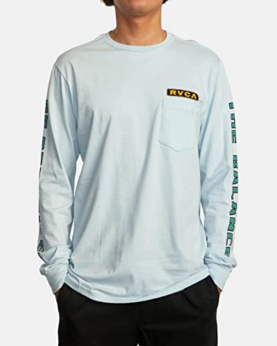 Rvca Mens Regular Fit Long Sleeve Tee Shirt Contract Sky 2Xl