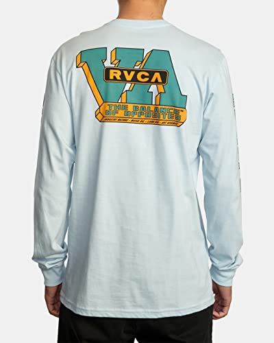 Rvca Mens Regular Fit Long Sleeve Tee Shirt Contract Sky 2Xl