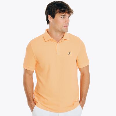 Nautica Mens Classic fit Short Sleeve Polo Shirt Small Orange Solid