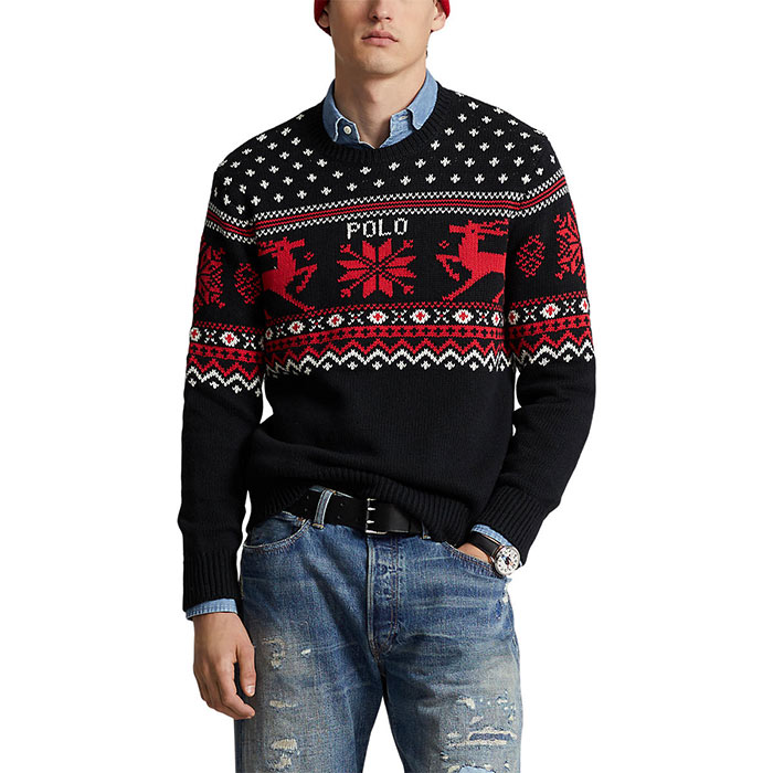 Polo Ralph Lauren Mens Regular fit Long Sleeve Crewneck Sweater XL Black