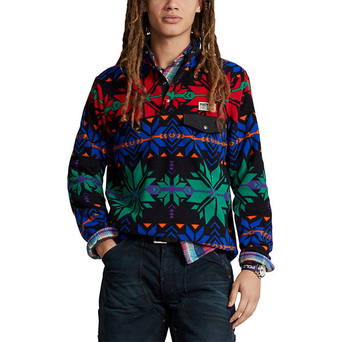Polo Ralph Lauren Men's Snowflake Brushed Fleece Pullover Sweatshirt Blue Medium