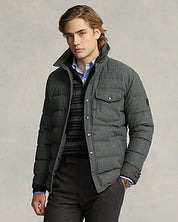 Polo Ralph Lauren Men's Quilted Wool-Blend Down Jacket XL Grey Barclay
