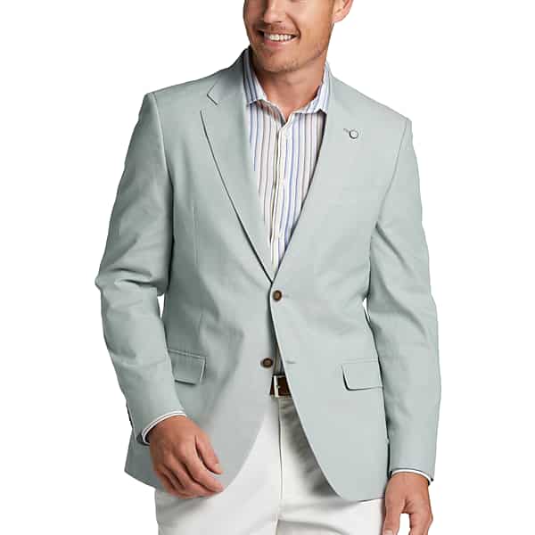 Nautica Men's Modern-Fit Chambray Sport Coat 38 R Mint Solid