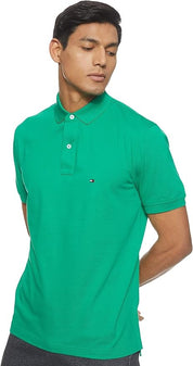 Tommy Hilfiger Men's Cotton Short Sleeve Polo Shirt Green Small