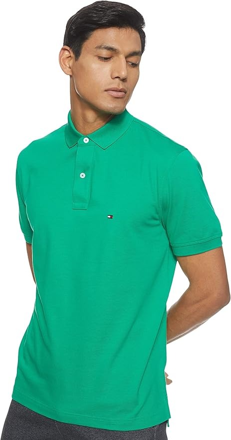 Tommy Hilfiger Men's Cotton Short Sleeve Polo Shirt Green XL