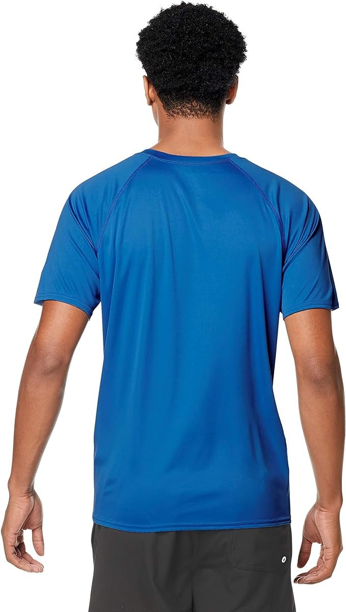 Speedo Men's Uv Swim Shirt Short Sleeve Regular Fit Shirt Large Blue