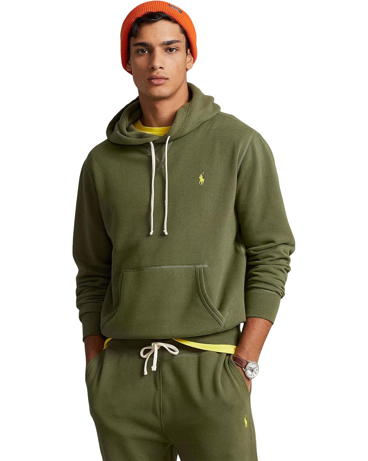 Polo Ralph Lauren Mens Hoodie Sweatshirt Large Dark Sage Green