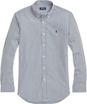 Polo Ralph Lauren Cotton Blend Poplin Check Slim Fit Button Down Shirt Blue XL