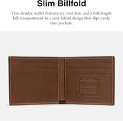 COACH Slim Bifold in Sport Calf Men's Wallet Saddle Leather Brown