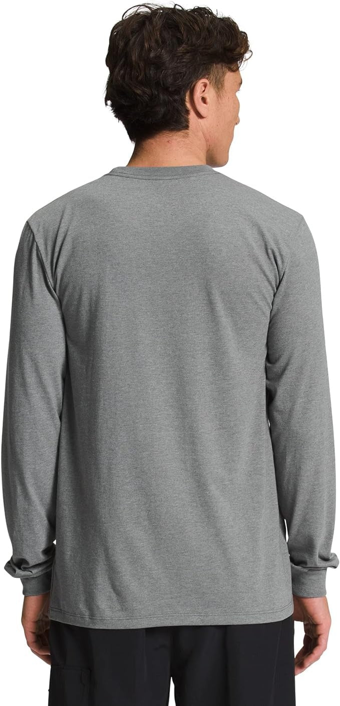 THE NORTH FACE Men's Long Sleeve Throwback T Shirt Large Grey / Green