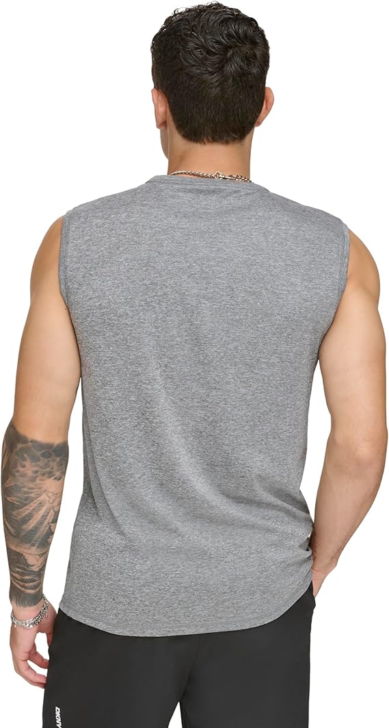 DKNY Mens Regular fit Sleeveless Tank Top Shirt Large Grey Solid