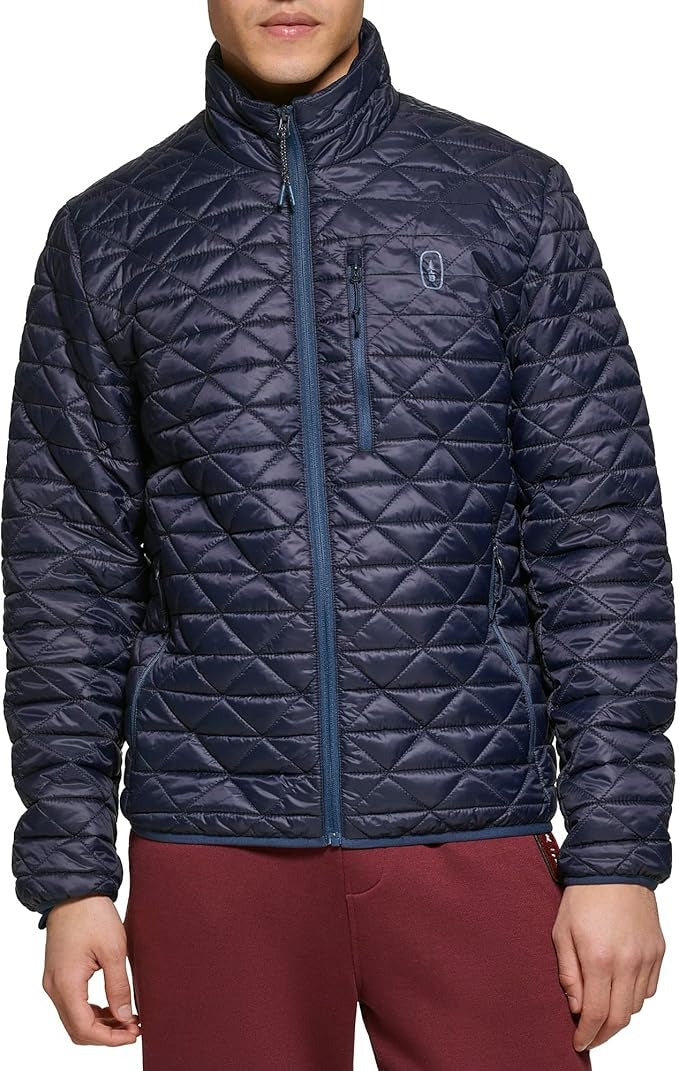 Bass Outdoor Men's Delta Diamond Quilted Packable Puffer Jacket Coat Blue 2XL