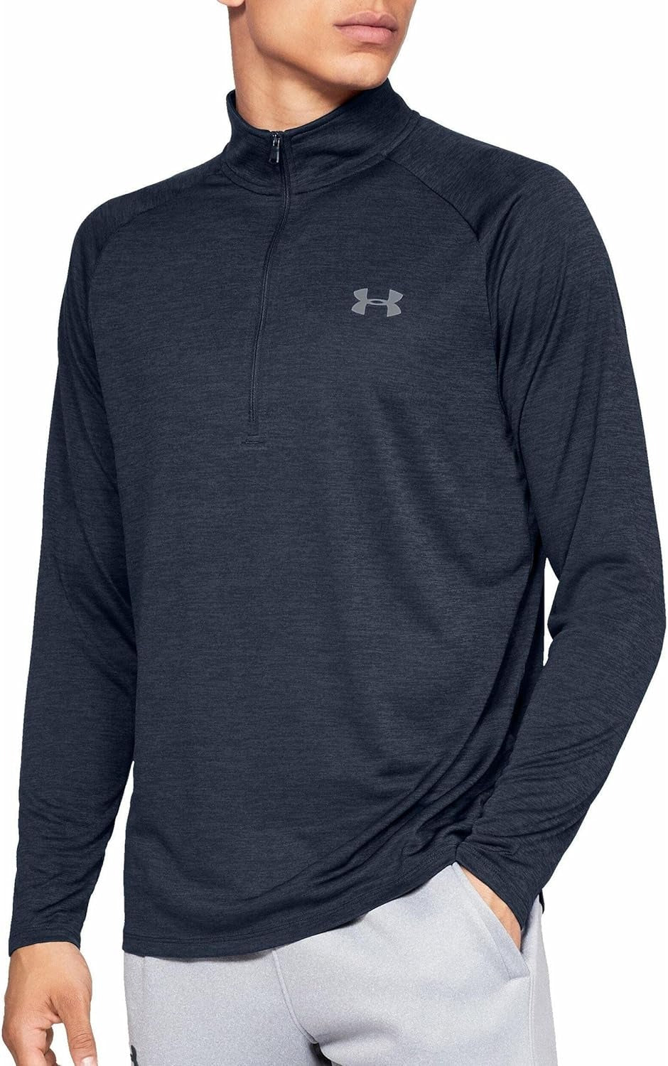 Under Armour Mens Tech Quarter Zip Pullover Sweatshirt Jacket Small Navy Blue