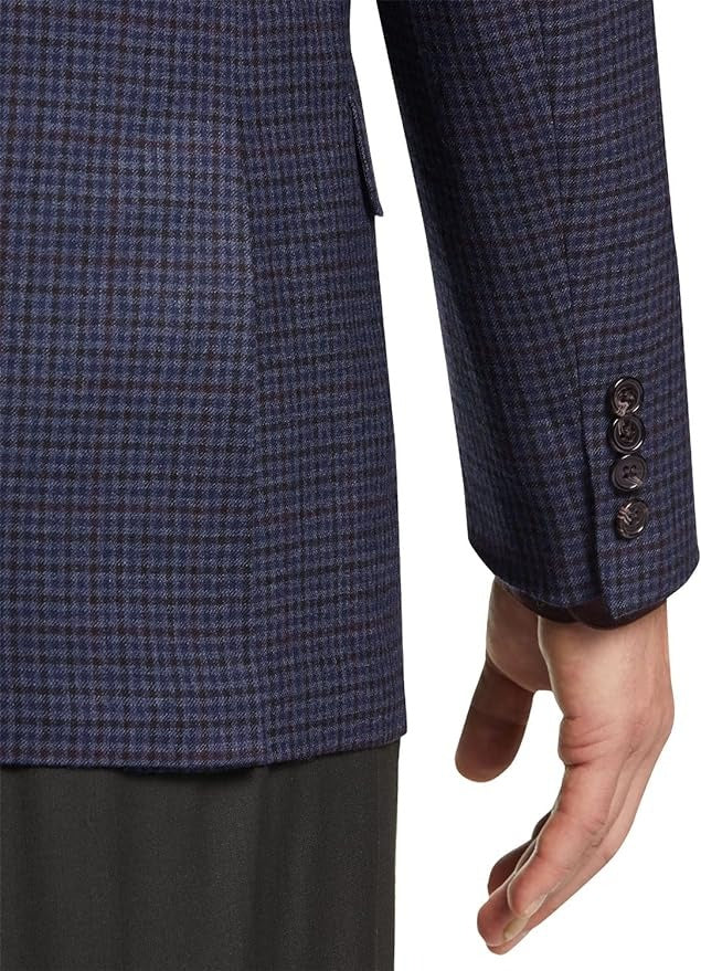 Lauren Ralph Lauren Men's Regular Fit Blazer Navy Red Plaid Pattern 38R