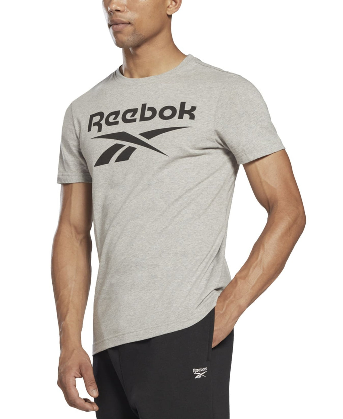 Reebok Men Regular fit Short Sleeve T-Shirt Shirt Medium Grey Solid