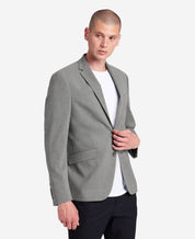 Kenneth Cole Mens Slim Fit Grey Mini Check Stretch Techni Cole Sport Coat Grey 42S