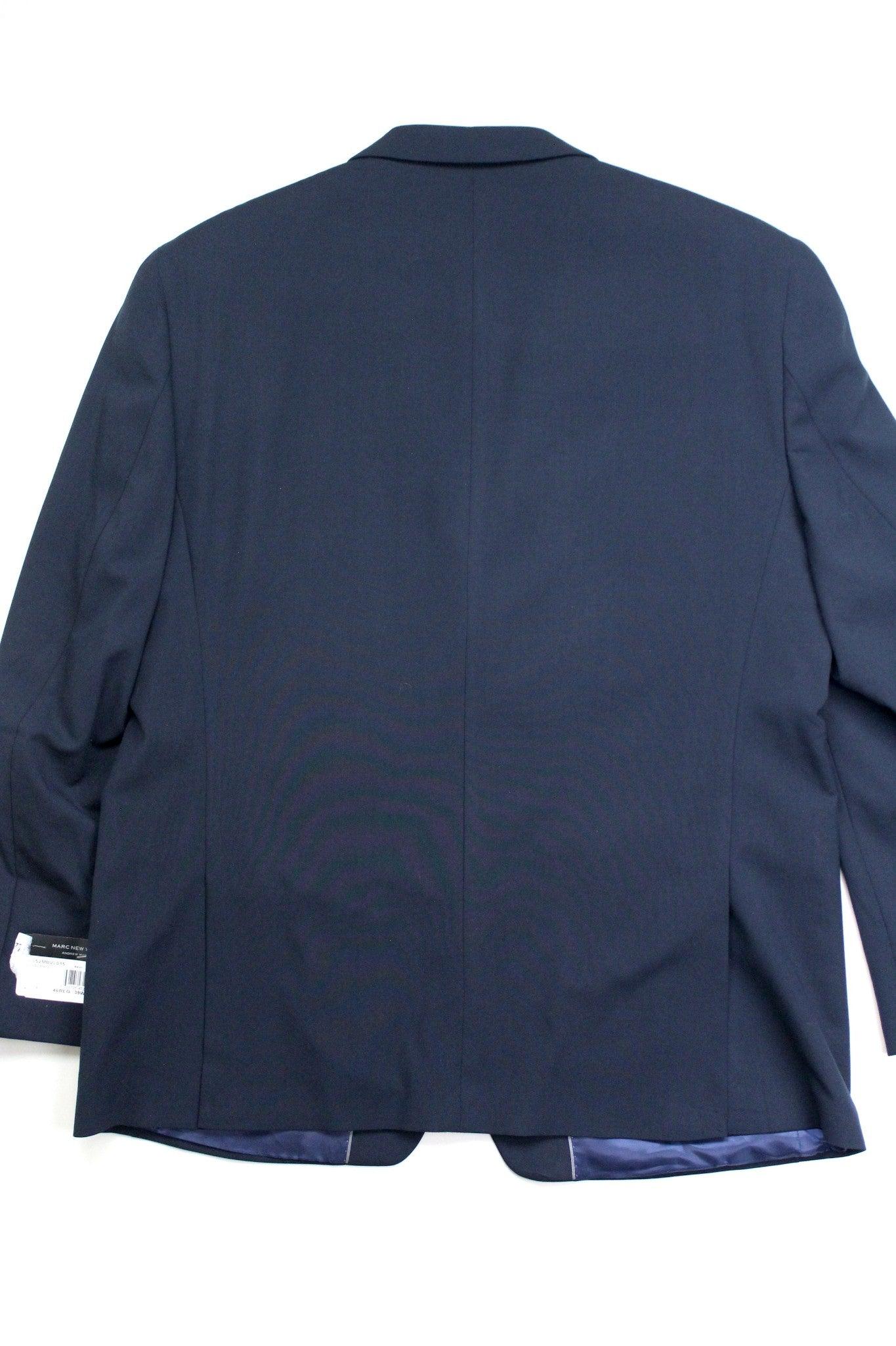 Marc New York Mens Modern fit 2 Piece Suit 46 R / 37 Waist Navy Blue Stretch