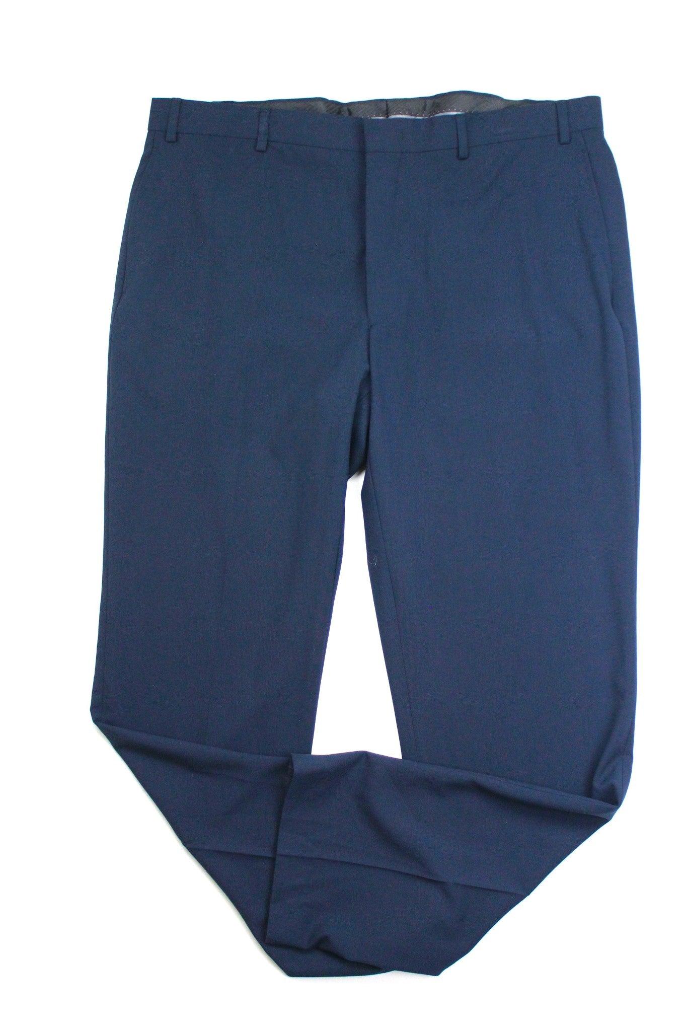 Marc New York Mens Modern fit 2 Piece Suit 46 R / 37 Waist Navy Blue Stretch