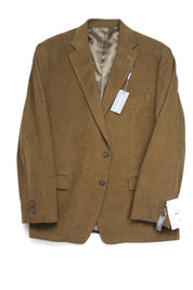 Michael Kors Mens Modern fit Corduroy Sport Coat Blazer 46 L Brown Solid Stretch