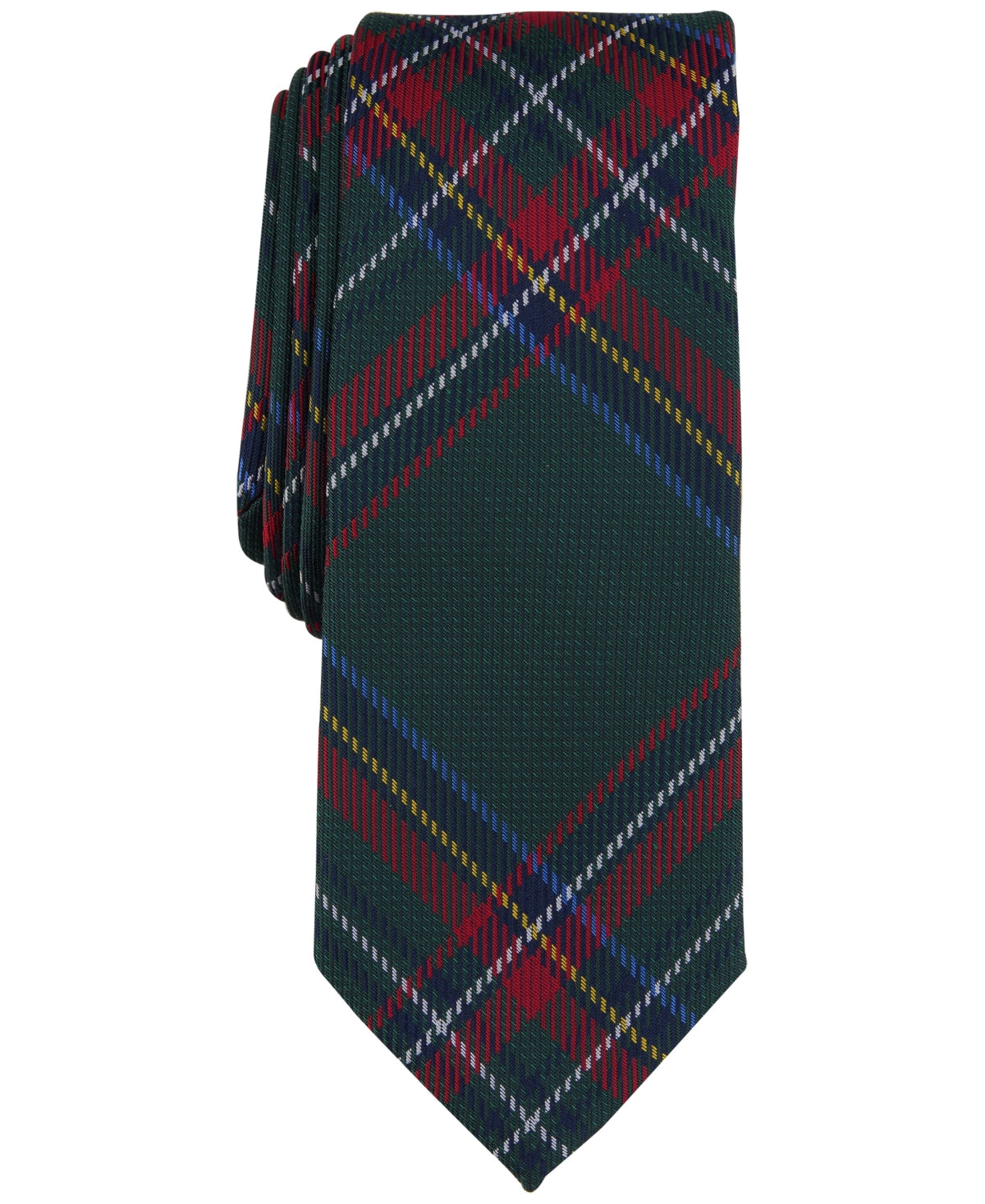 Bar III Men's Farrin Plaid Tie Green Necktie
