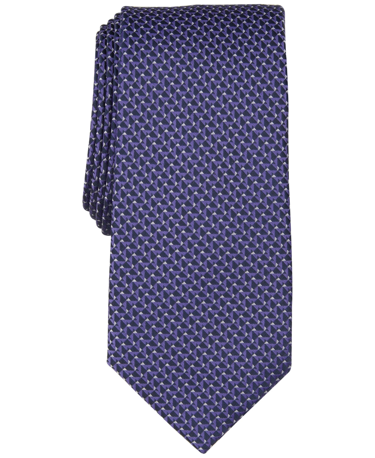 Alfani Mens Tie Morrill Mini Geo Necktie Plum Purple