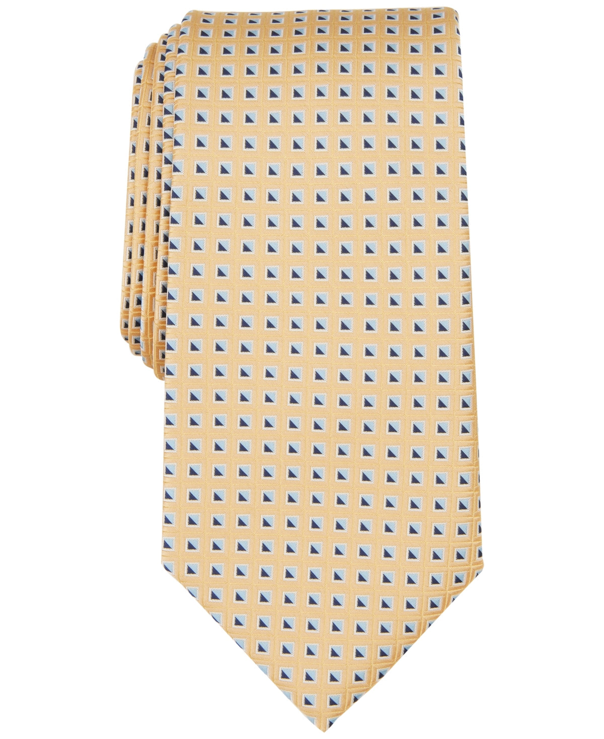 Club Room Mens Necktie  Thorton Yellow Dot Pattern Tie