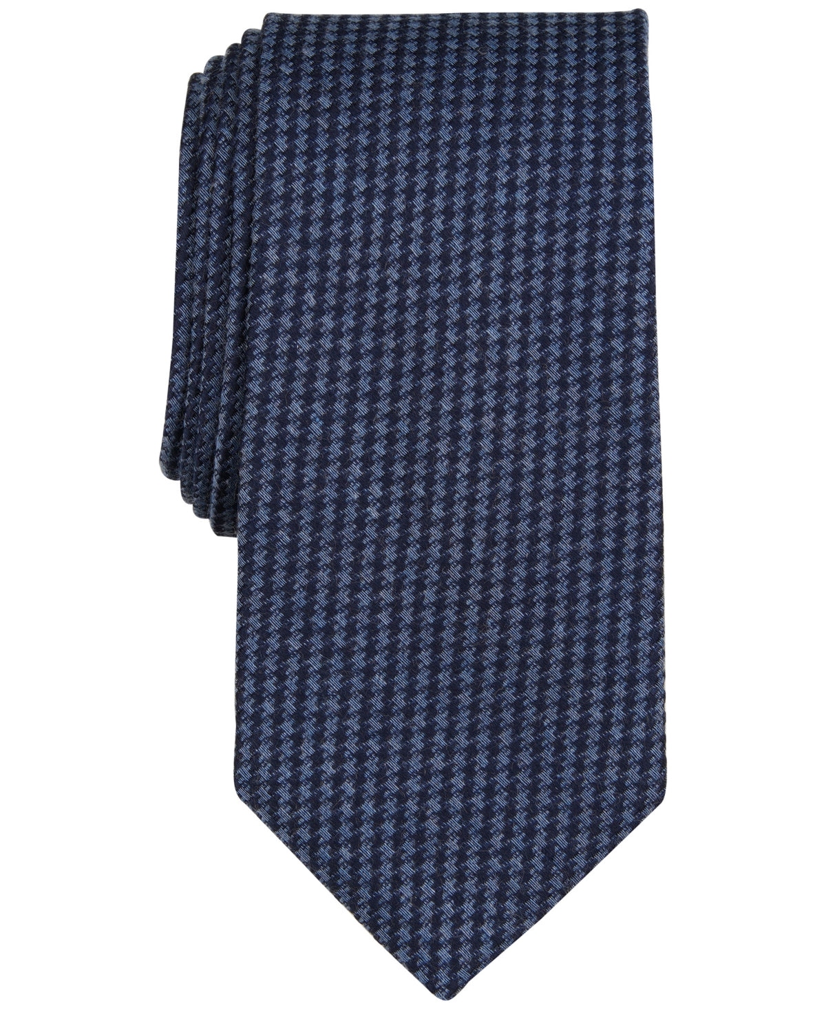 Michael Kors Mens Dario Houndstooth Necktie Dark Navy