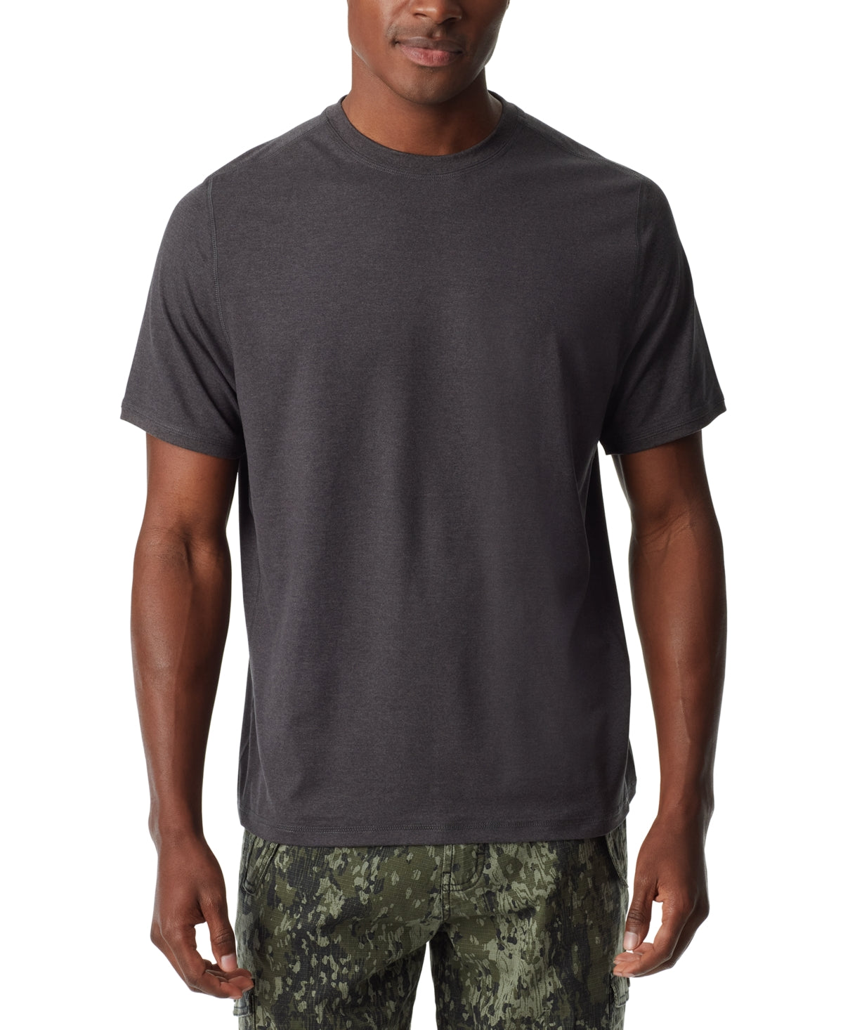 BASS OUTDOOR Mens Core Performance Short Sleeve T Shirt Grey Large