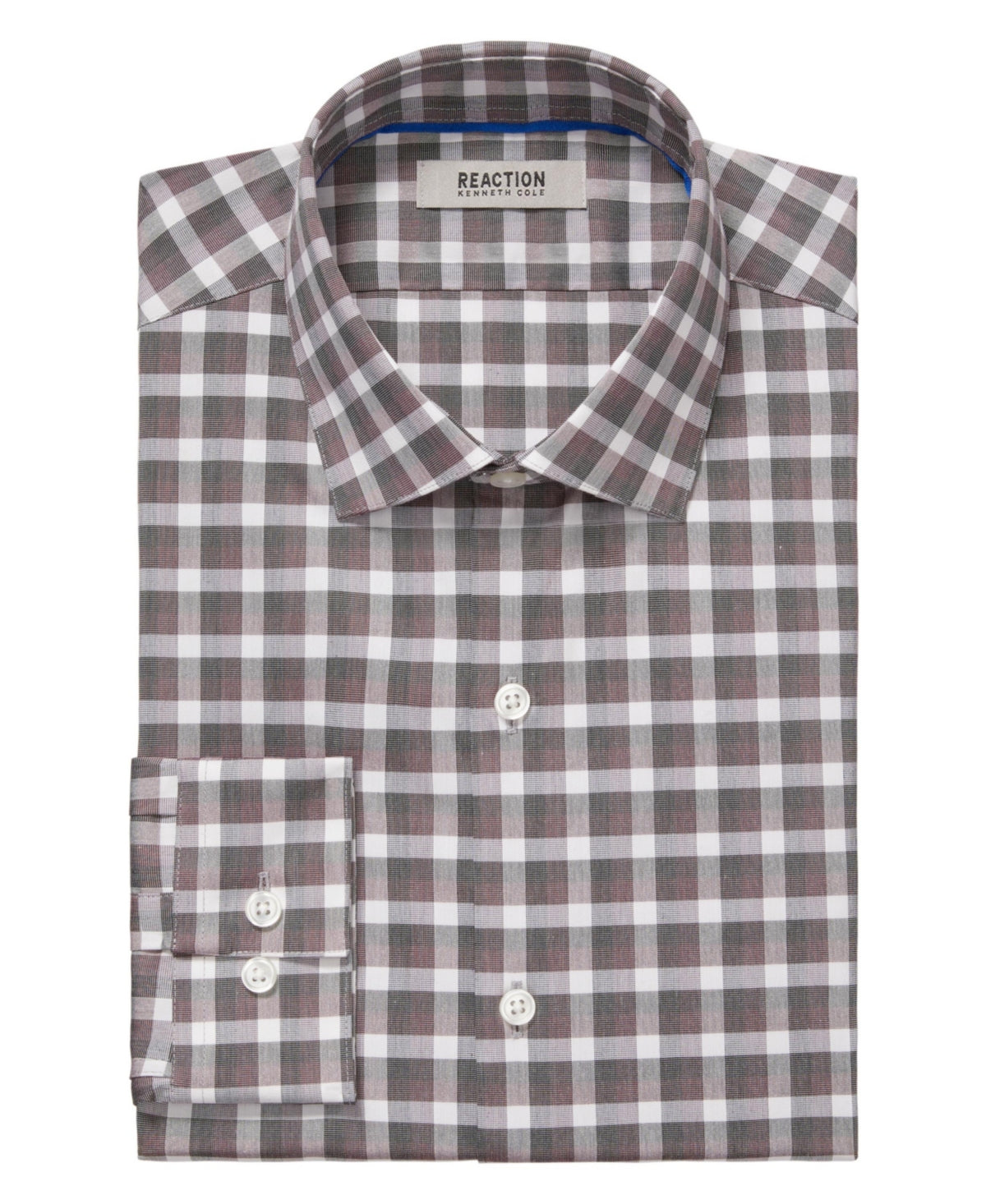 Kenneth Cole Reaction Mens Slim fit Dress Shirt XL 17.5 in 34-35 Red Check