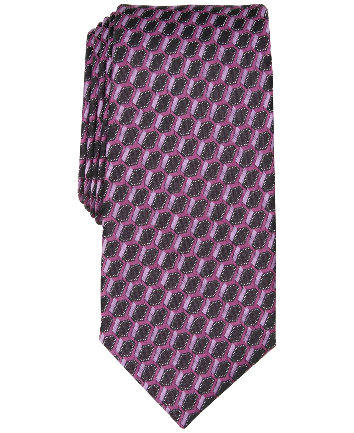 Alfani Mens Geo Print Necktie Pink