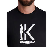 KARL LAGERFELD PARIS Men's Slim Fit Short Sleeve T Shirt Black Large