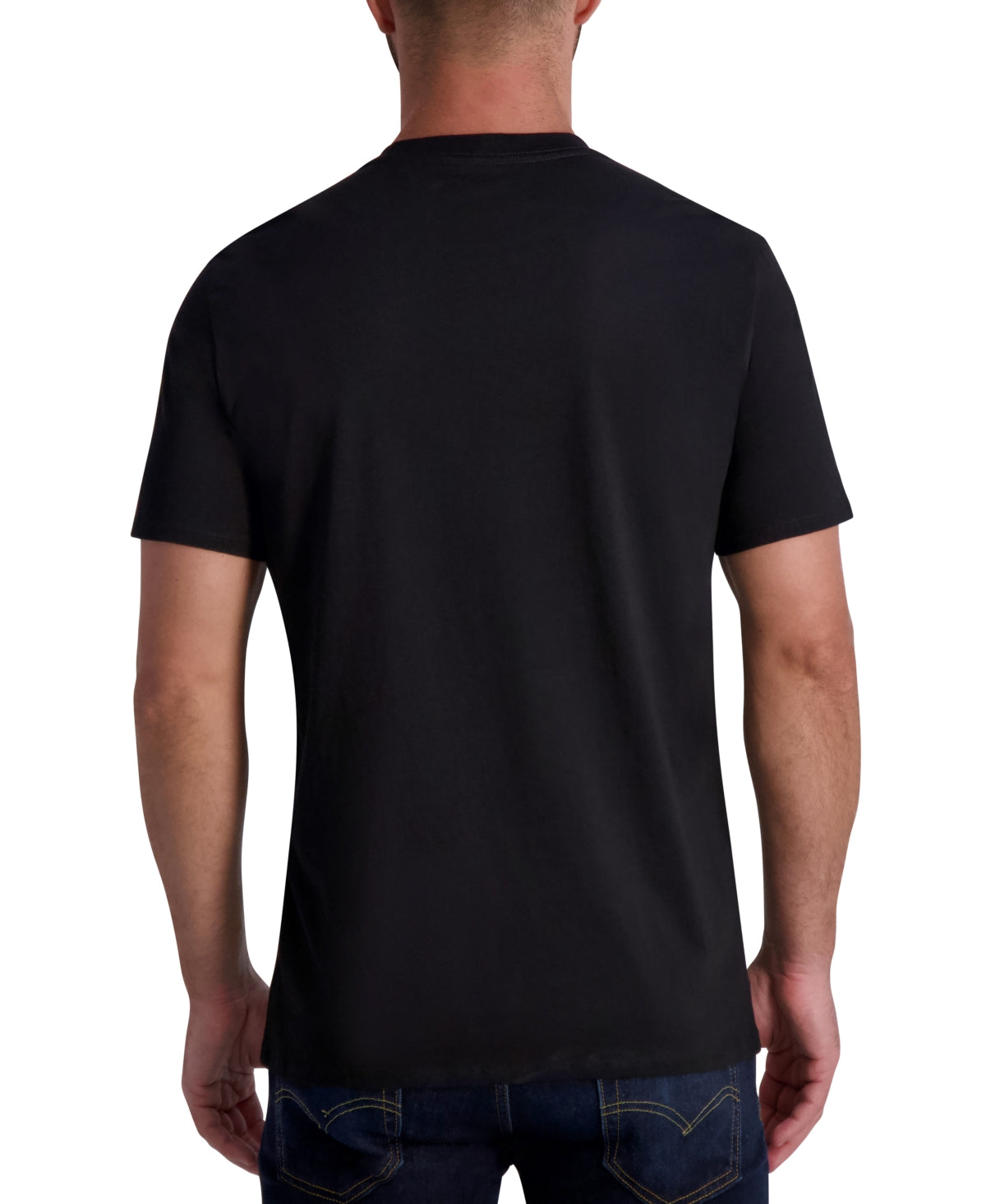 KARL LAGERFELD PARIS Men's Slim Fit Short Sleeve T Shirt Black Large