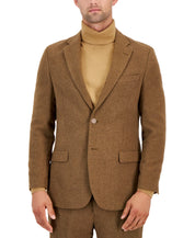 Nautica Mens Modern fit 2 Piece Suit 40 R / 34 Waist Brown Solid Stretch