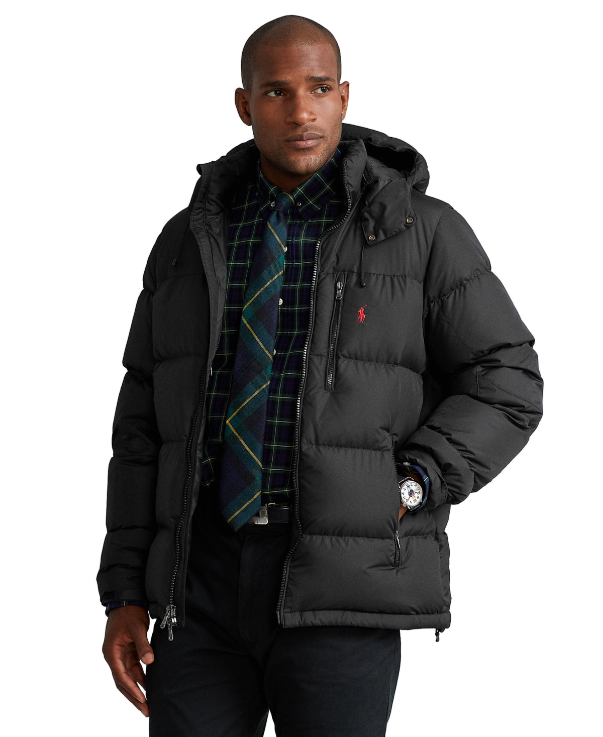 Ralph Lauren Men's Big & Tall Water repellent Down Jacket Black
