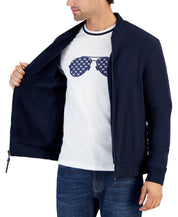 Michael Kors Mens Fleece Reversible Zip Front Jacket Coat  Midnight Blue Medium