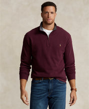 Polo Ralph Lauren Men's Big Tall Estate Rib Quarter Zip Pullover Red 2XLT