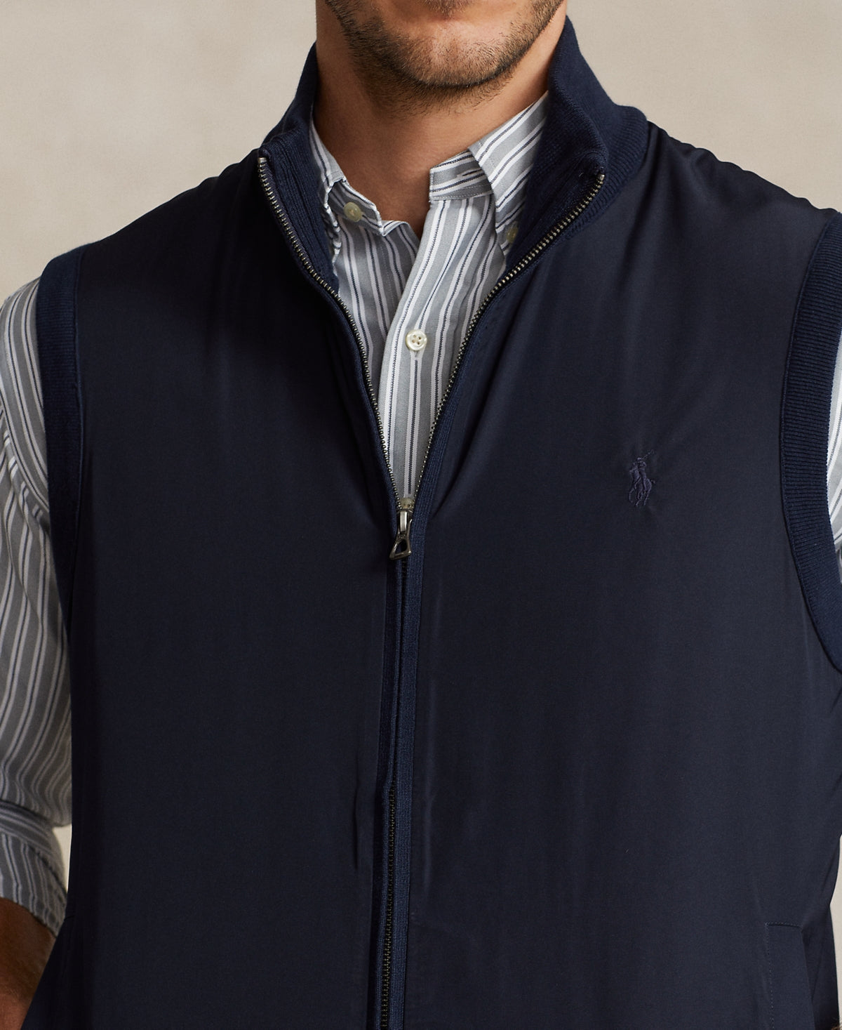 Polo Ralph Lauren Big & Tall  Hybrid Sweater Vest Jacket 2XB Navy Blue