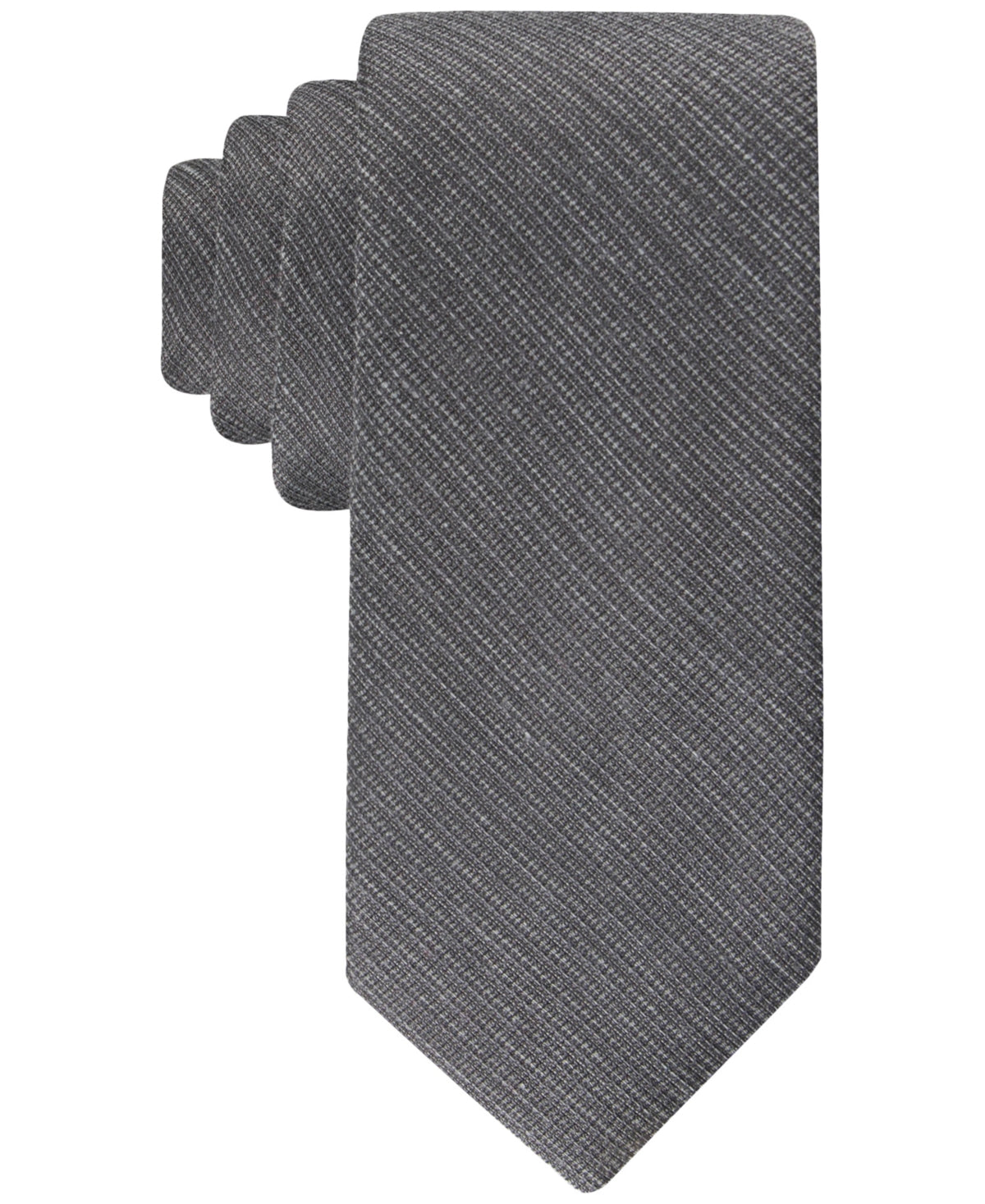 Calvin Klein Mens Regular fit Tie Necktie One Size Grey Textured