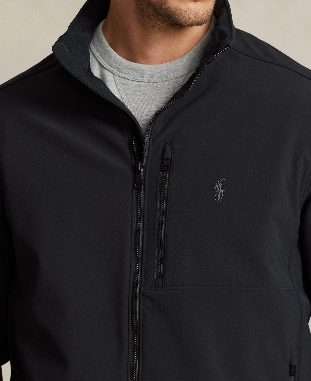 Polo Ralph Lauren Mens Big Tall Water-Repellent Softshell Jacket 2XLT 2LT Black