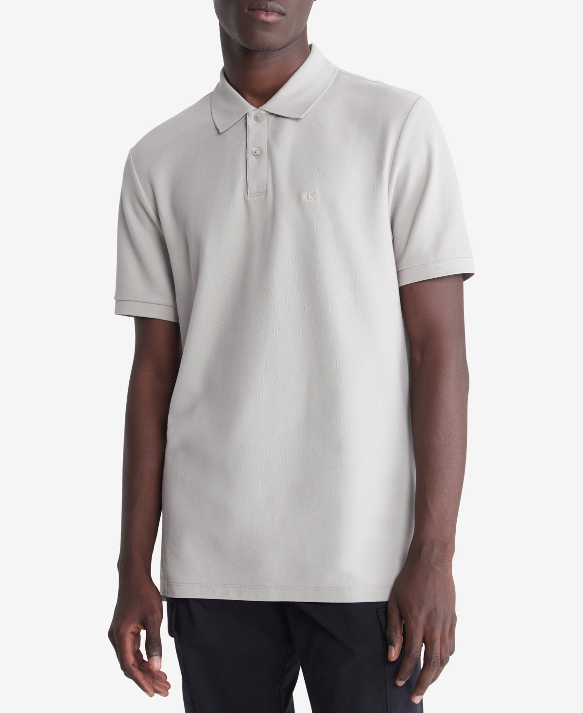 Calvin Klein Mens Classic fit Short Sleeve Polo Shirt XL White Solid