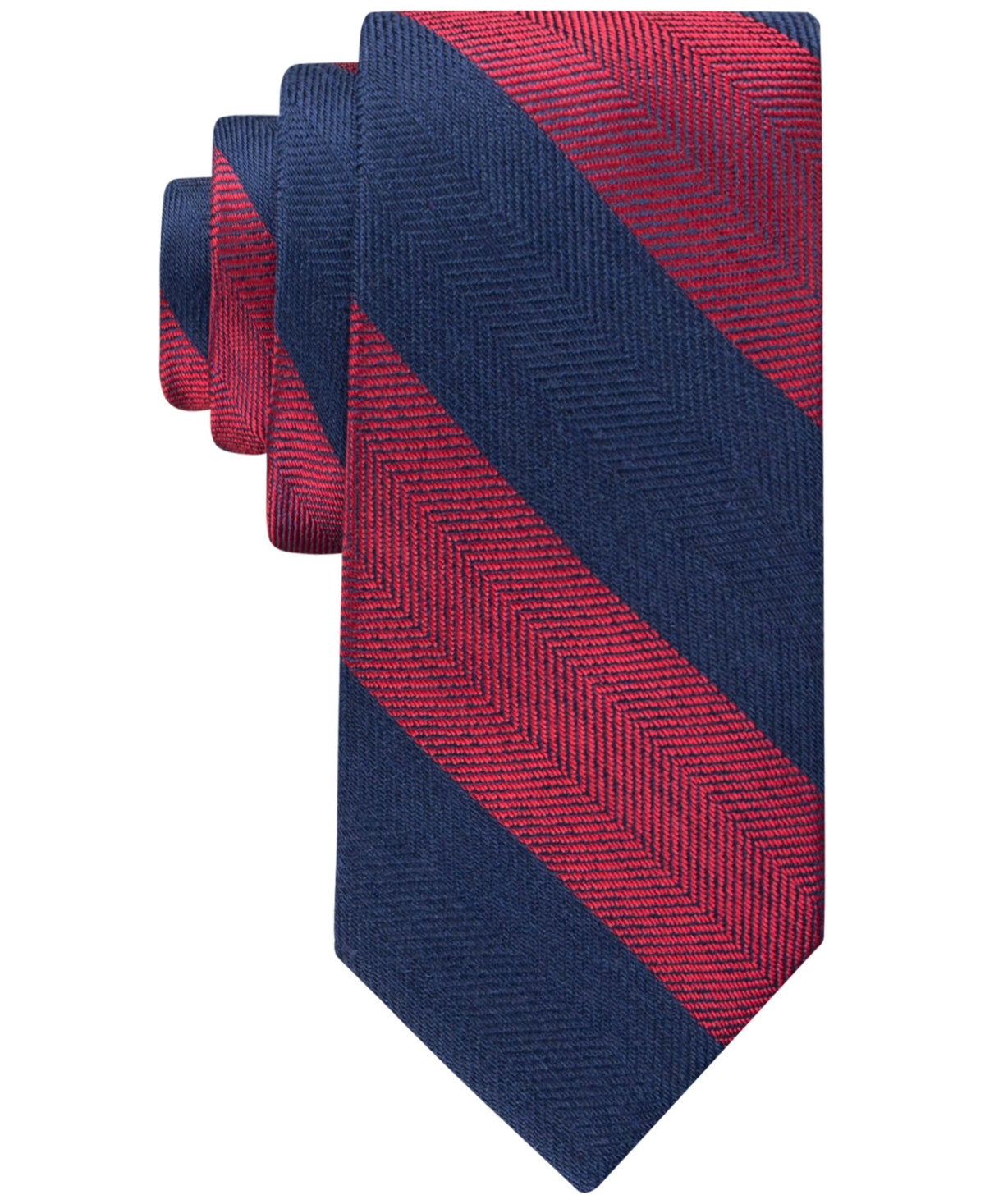 Tommy Hilfiger Men Tie Necktie One Size Red Blue Striped