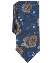 Bar III Mens Windsor Floral Tie Blue Grey Necktie